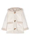 Patachou Suede Duffle Coat In Neutrals