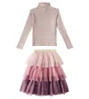 Patachou Glitter Skirt Set In Multicoloured
