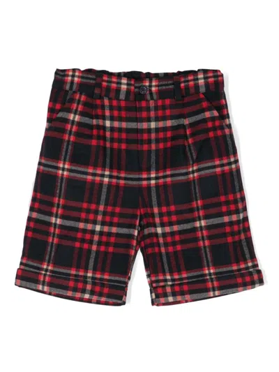 Patachou Kids' Tartan-check Shorts In Red