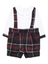 Patachou Tartan-plaid Suspender Shorts Dungarees In Multi