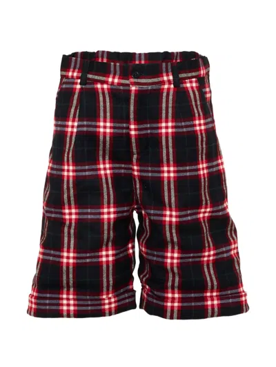 Patachou Kids' Tartan-check Cotton Shorts In Multi