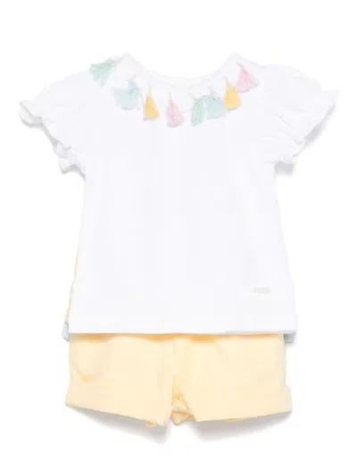 Patachou Babies' Tassel-detail Shorts Set In Yellow