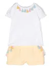 Patachou Tassel-embellished Shorts Set In 白色