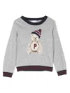 Patachou Teddy Bear-intarsia Sweater In Grey