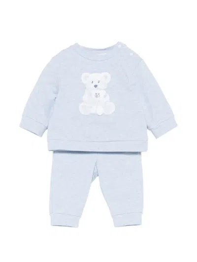 Patachou Babies' Teddy-embroidery Tracksuit In Blue