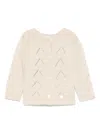 Patachou Tricot-knit Cardigan In Neutrals