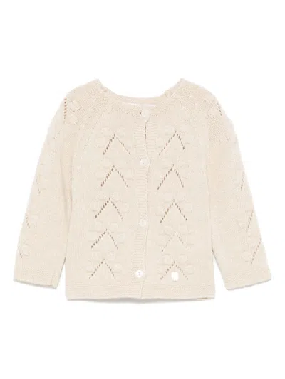 Patachou Babies' Tricot-knit Cardigan In Neutrals