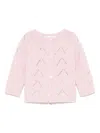 Patachou Tricot-knit Cardigan In Pink
