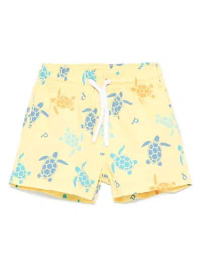 Patachou Babies' Turtle-print Swim Shorts In Yellow