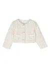 Patachou Tweed Coat In Neutrals
