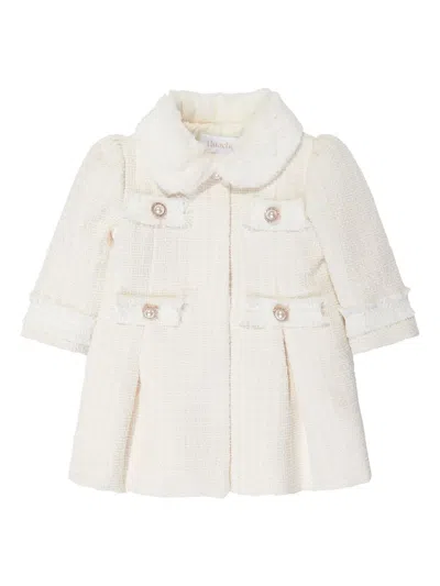 Patachou Babies' Tweed Coat In White