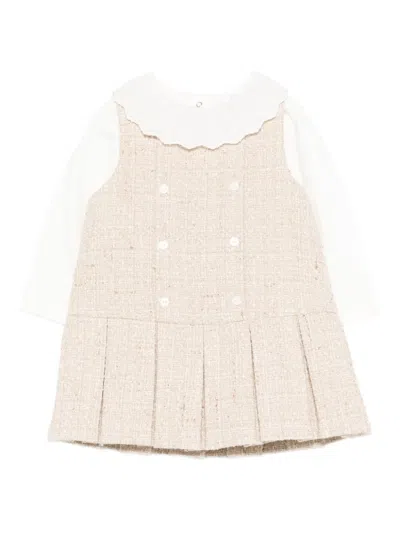 Patachou Babies' Tweed Dress In White