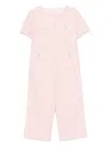 Patachou Tweed Pearl-embellished Jumpsuit In Pink