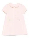 Patachou Tweed Peter-pan Collar Casual Dress In Pink