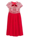 Patachou Tweed Pleated Jumpsuit In Red