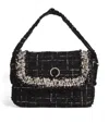 Patachou Tweed Shoulder Bag In Black