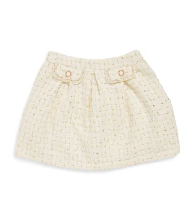 Patachou Kids' Tweed Skirt In Gold