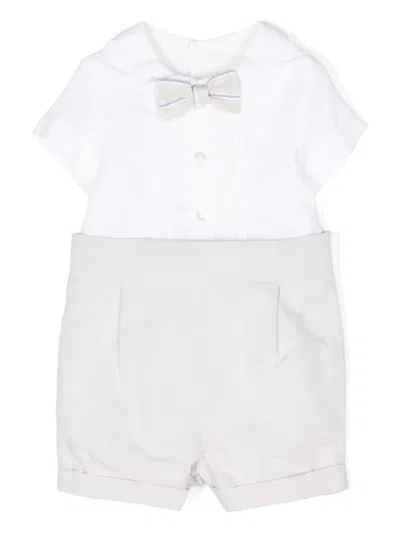 Patachou Babies' Two-tone Linen Cotton Shorties In Neutrals