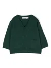 Patachou V-neck Knitted Cardigan In Green