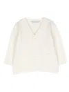 Patachou V-neck Knitted Cardigan In White