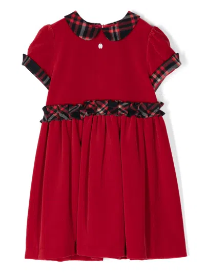 Patachou Kids' Velvet Dress In Red