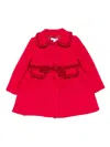 Patachou Velvet-trim Coat In Red
