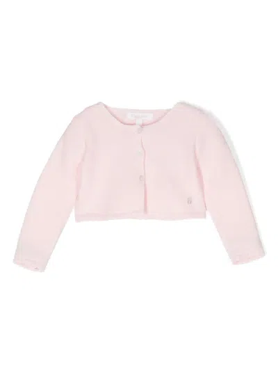 Patachou Babies' Wavy-knit Cardigan In Pink