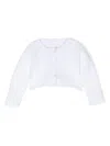Patachou Wavy-knit Cardigan In White