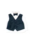 Patachou White Shirt For Baby Boy With Bow Tie In Multi