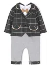 Patachou Windowpane Romper In Grey