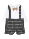 Patachou Baby Boys White & Grey Cotton Shortie In White