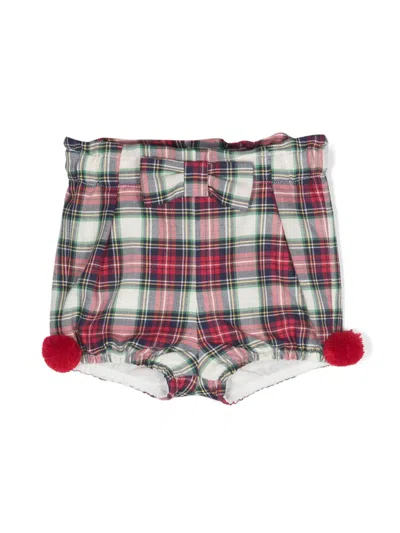 Patachou Babies' Winter Tartan-print Cotton Bloomers In Red