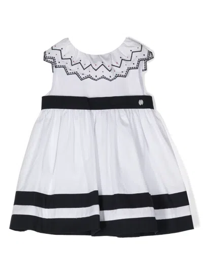 Patachou Babies' Zigzag-embroidered Sleeveless Dress In White