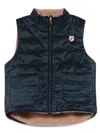 Patachou Zip-front Quilted Vest In Blue