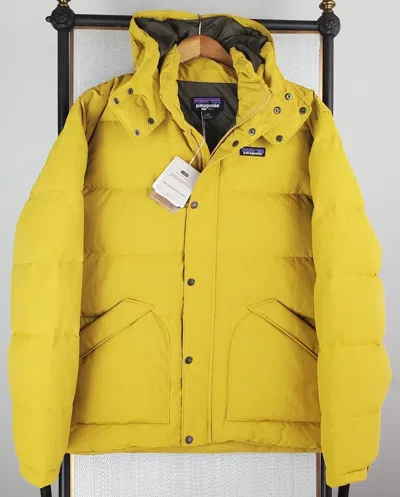 Pre-owned Patagonia $329  Size Large Mens 600 Down Hooded Jacket Coat Cabin Gold Winter In Yellow