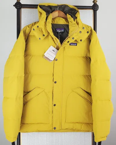 Pre-owned Patagonia $329 Size Large Mens 600 Down Hooded Jacket Coat Cabin Gold Winter In Yellow