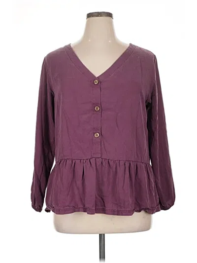 Pre-owned Patagonia 3/4 Sleeve Blouse In Burgundy