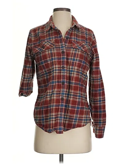 Pre-owned Patagonia 3/4 Sleeve Button Down Shirt In Burgundy