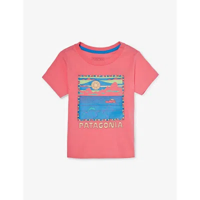 Patagonia Babies'  Afternoon Pink Graphic-print Short-sleeve Cotton-jersey T-shirt 6 Months - 4 Years