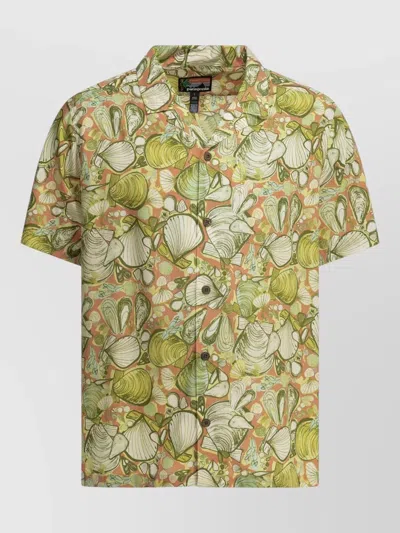 Patagonia All Over Print Short Sleeve Button Down Shirt In Green