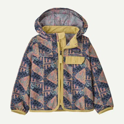 Patagonia Kids' Baby Baggies™ Windbreaker Jacket In Faded Magenta In Animal Print