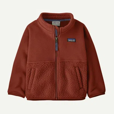 Patagonia Kids' Baby Cozy Fluff Fleece Jacket In Rusty Red In Brown