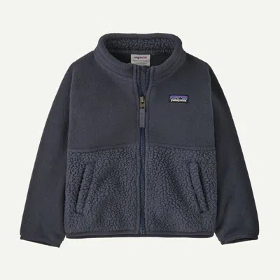 Patagonia Kids' Baby Cozy Fluff Fleece Jacket In Smolder Blue