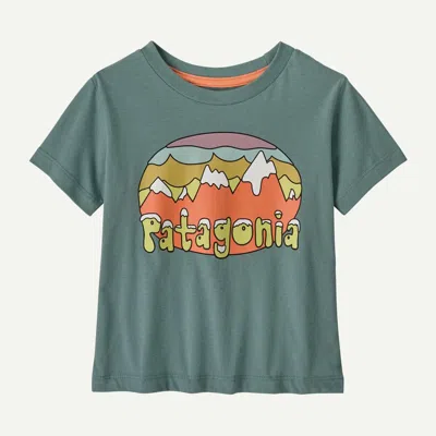 Patagonia Kids' Baby Fitz Roy Flurries T-shirt In Blue Sage In Gray