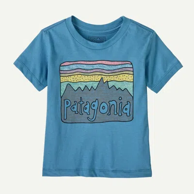 Patagonia Kids' Baby Fitz Roy Skies T-shirt In Shore Blue