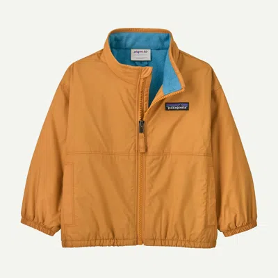Patagonia Kids' Baby Fleece-lined Windbreaker Jacket In Dried Mango In Yellow