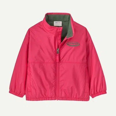 Patagonia Kids' Baby Fleece-lined Windbreaker Jacket In Punchy Pink In Brown