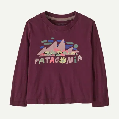 Patagonia Kids' Baby Long-sleeved Graphic T-shirt In Berry Fig In Blue