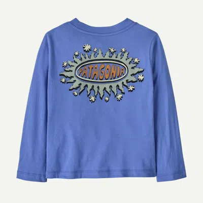 Patagonia Kids' Baby Long-sleeved Graphic T-shirt In Diver Blue In Brown