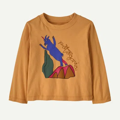 Patagonia Kids' Baby Long-sleeved Graphic T-shirt In Dried Mango In Brown